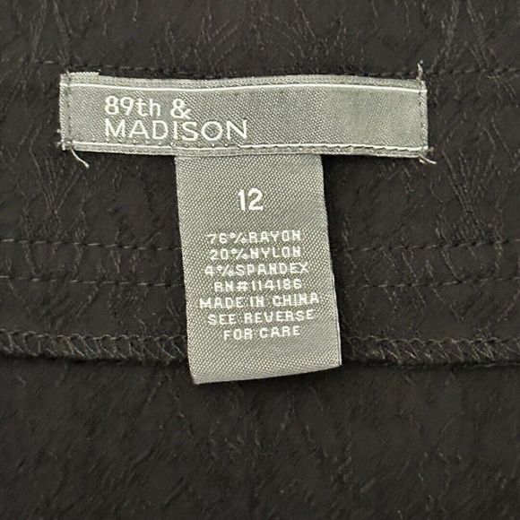 89th & Madison Faux Wrap Pencil Skirt Silver Hardware Size 12 Textured Fabric - Picture 5 of 7